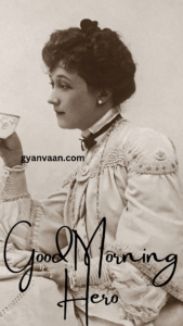 A Women Taking Tea In Her Good Morning.